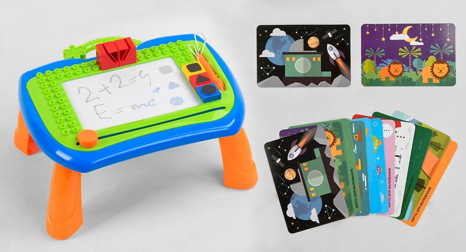 

Игровой столик 75854 "TK Group", магнитная доска для рисования, 12 карточек, синий