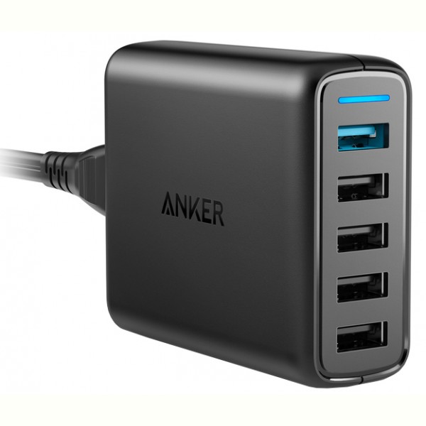 

Сетевое зарядное устройство Anker PowerPort 5 Speed - 51.5W 1xQC3.0&4xPIQ Black