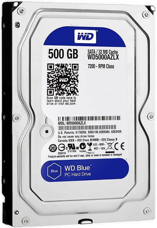 

Жесткий диск Western Digital blue 500ГБ 3.5" SATA III (WD5000AZLX) Refurbished