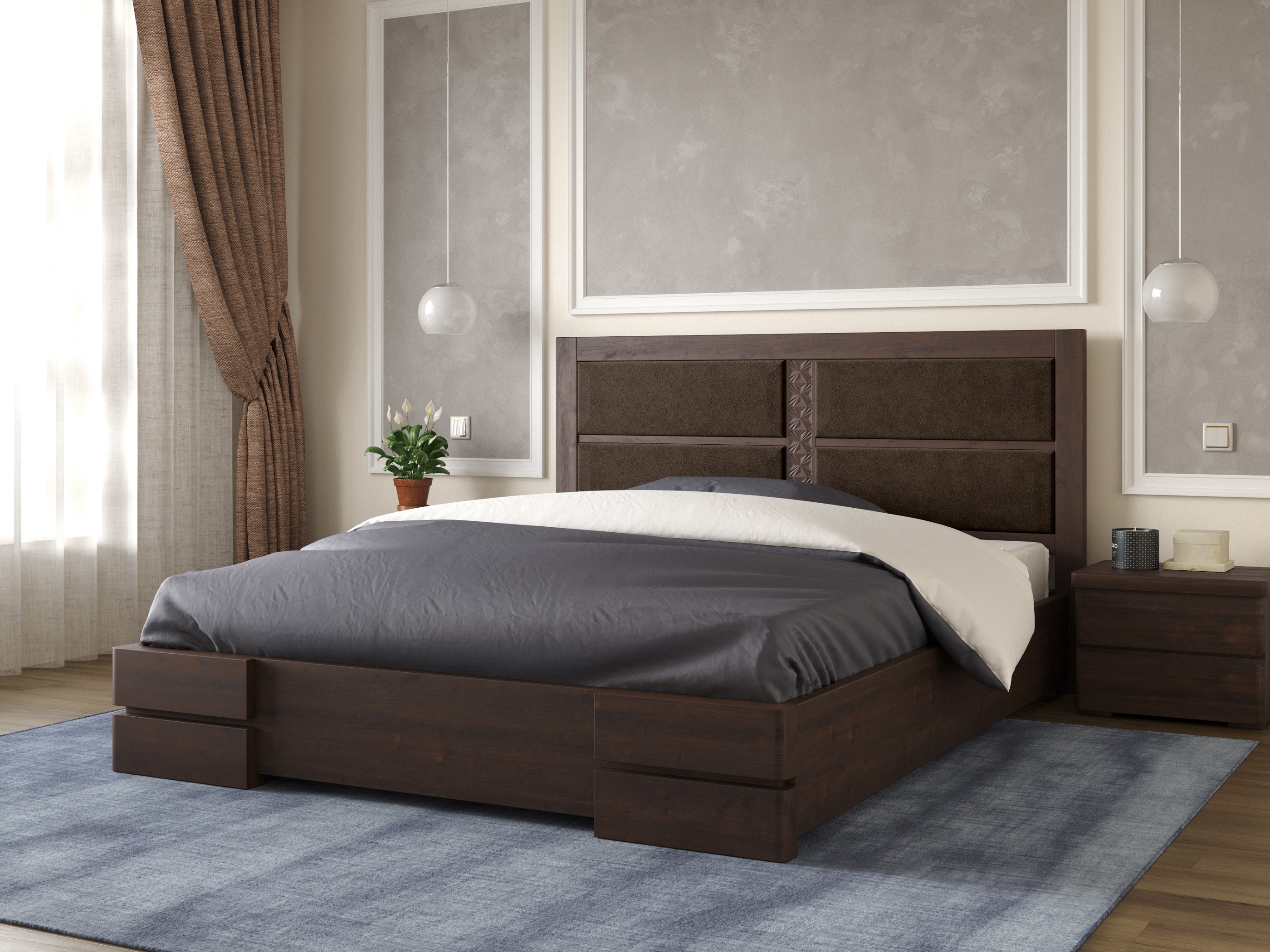 

Кровать Кардинал 1 Arbordrev (160*200) бук Темный Орех