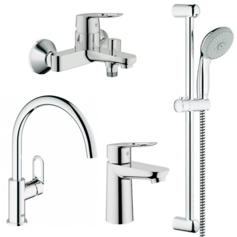 

Набор смесителей для ванны 4-в-1 Grohe Bau Loop М (цвет - хром) (123225K)