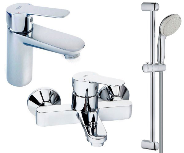 

Grohe Комплект смесителей BauEdge 3 в 1 для ванной (123365S)