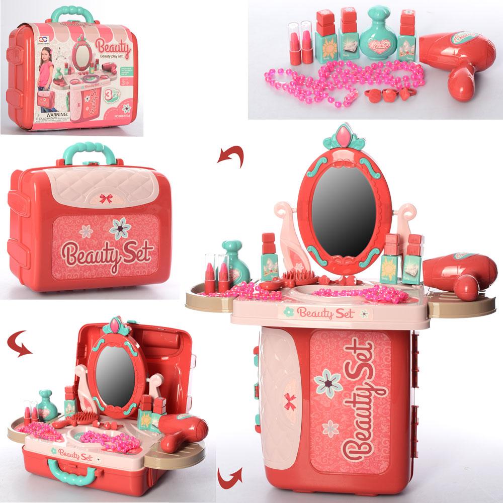 

Детское Трюмо Туалетный столик 008-973A фен, флаконы, аксессуары, складывается в чемоданчик