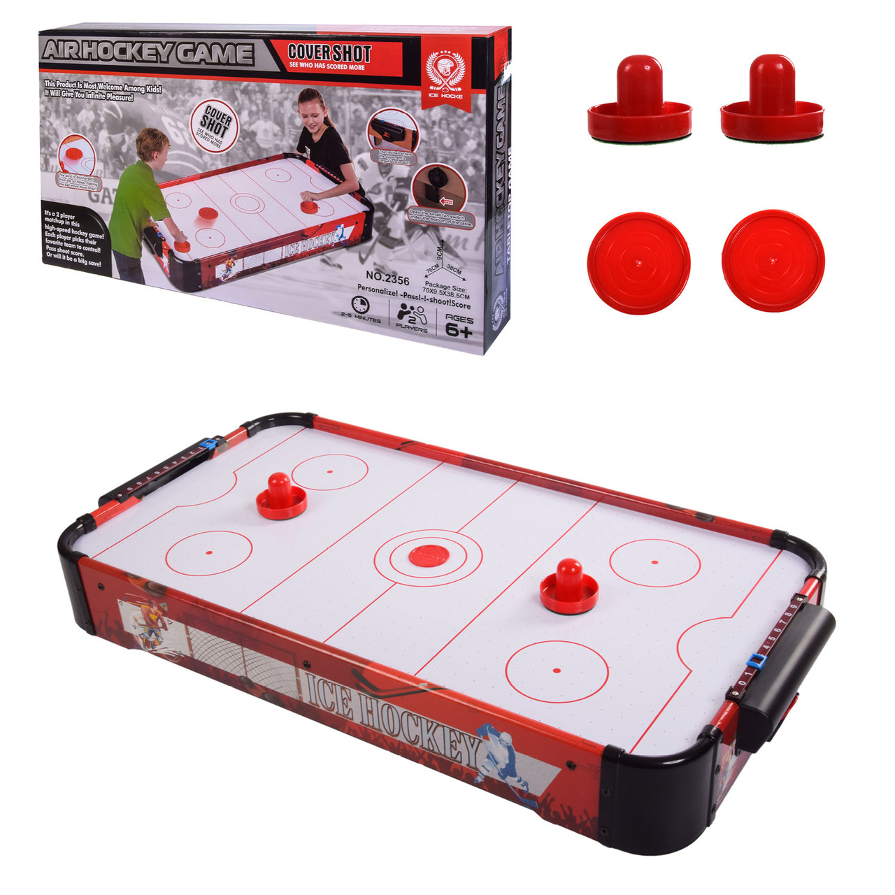 

Настольный Аэрохоккей A-Toys 2356 70 см с шайбами и битами