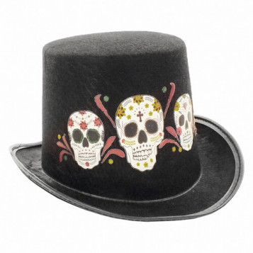 

Цилиндр Santa Muerte черный Halloween 19-150BLK