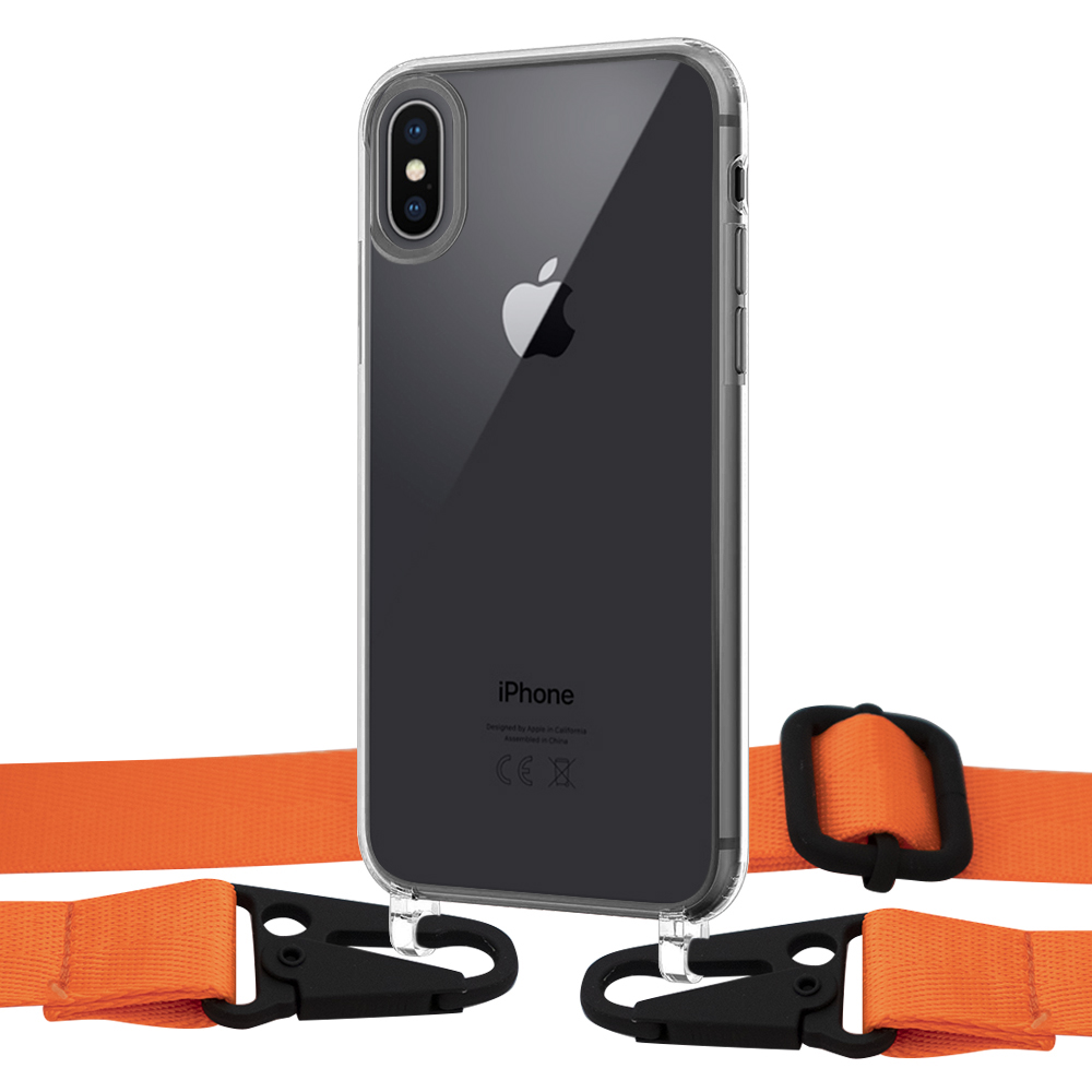 

Чехол Upex Crossbody Protection Case для iPhone XS Max Crystal with Harness Orange Flame