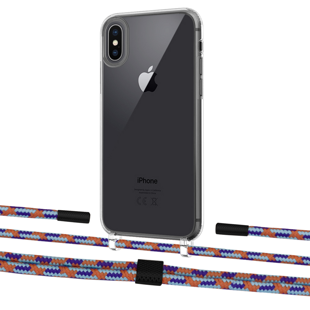 

Чехол Upex Crossbody Protection Case для iPhone XS Max Crystal with Twine Blue Sunset and Fausset Matte Black