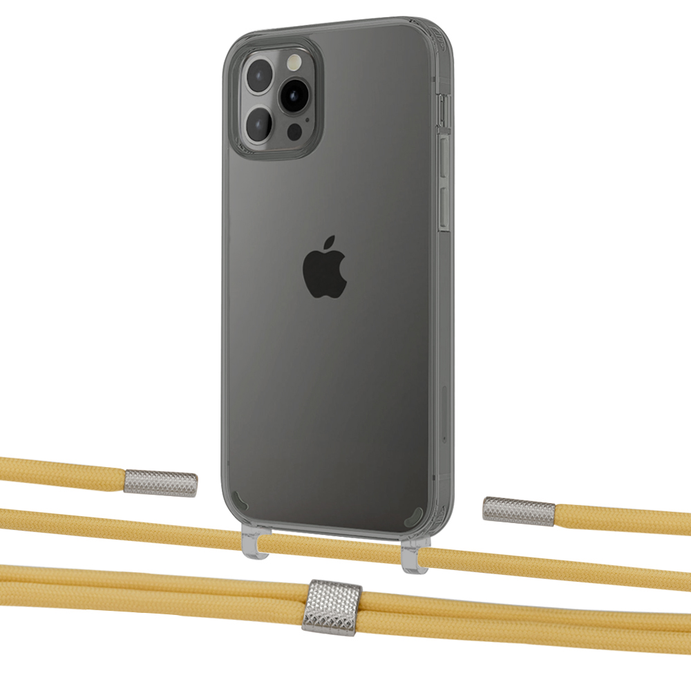 

Чехол Upex Crossbody Protection Case для iPhone 12 Pro Max Dark with Twine Sunflower and Fausset Silver