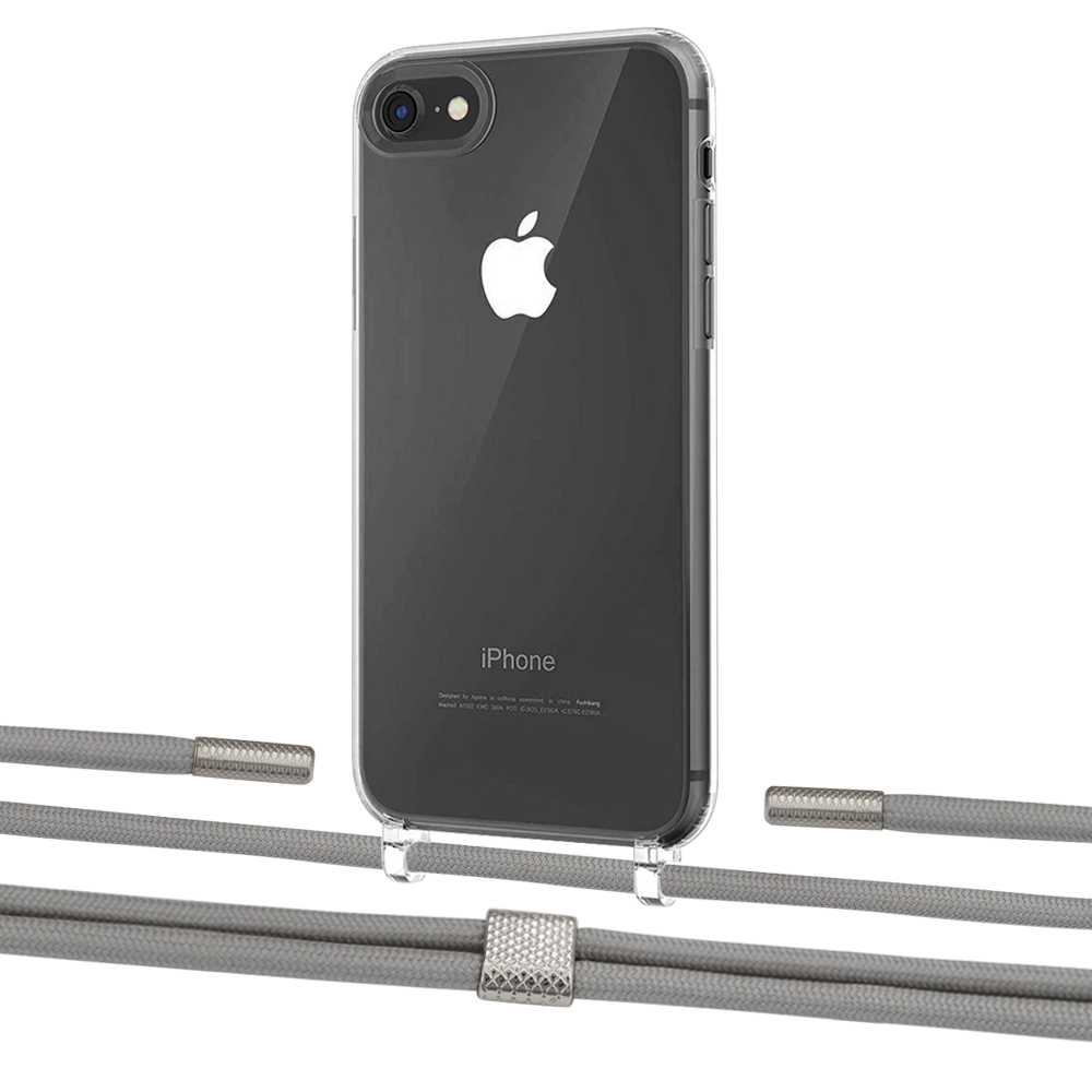 

Чехол Upex Crossbody Protection Case для iPhone SE 2020 | 8 | 7 Crystal with Twine Gray and Fausset Silver