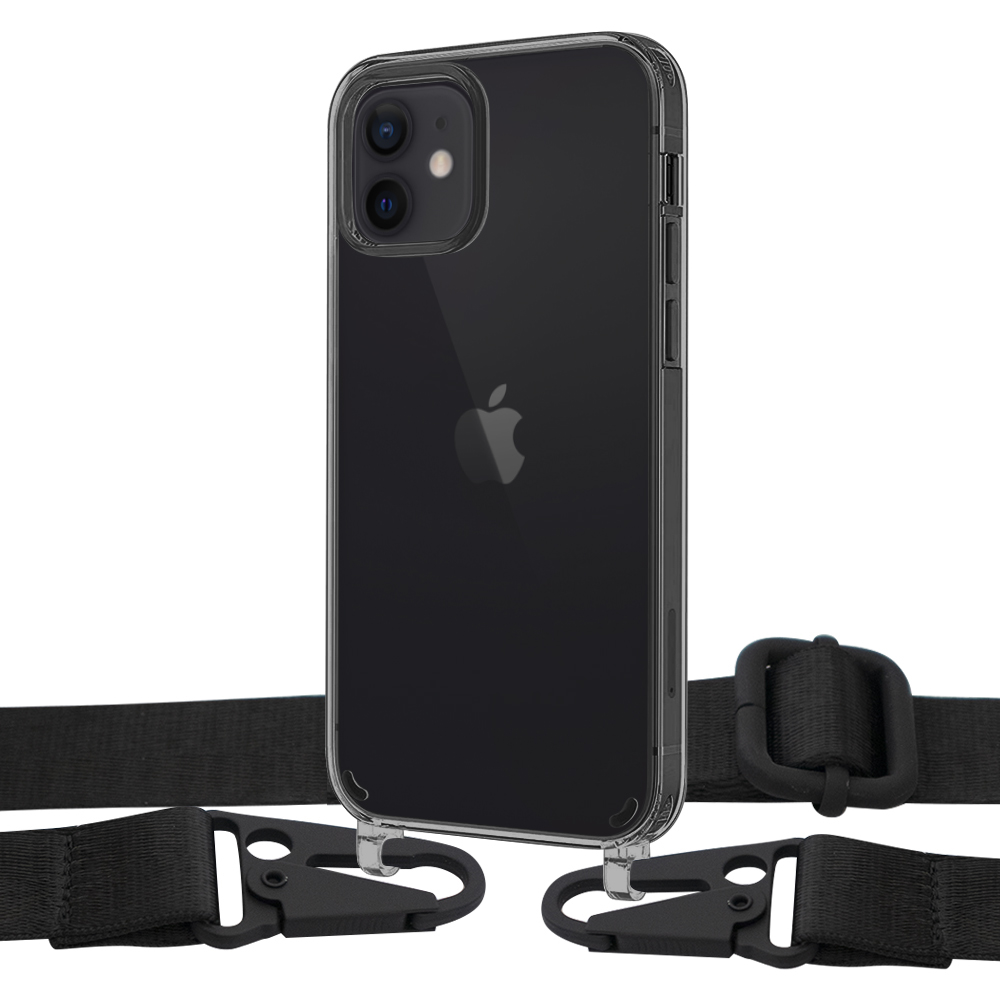 

Чехол Upex Crossbody Protection Case для iPhone 12 mini Dark with Harness Black