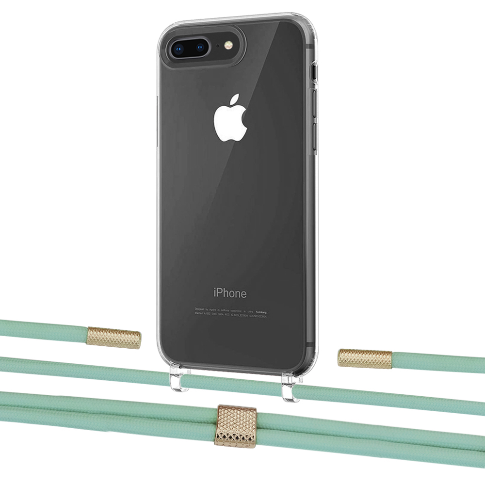 

Чехол Upex Crossbody Protection Case для iPhone 8 Plus | 7 Plus Crystal with Twine Mint and Fausset Gold