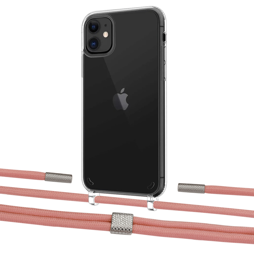 

Чехол Upex Crossbody Protection Case для iPhone 11 Crystal with Twine Cantaloupe and Fausset Silver