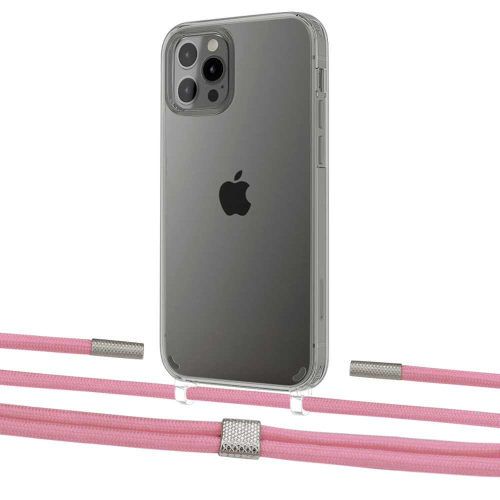 

Чехол Upex Crossbody Protection Case для iPhone 12 Pro Max Crystal with Twine Coral and Fausset Silver
