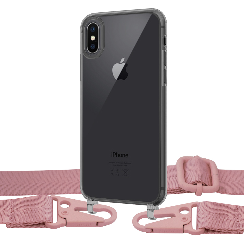 

Чехол Upex Crossbody Protection Case для iPhone XS Max Dark with Harness Pink