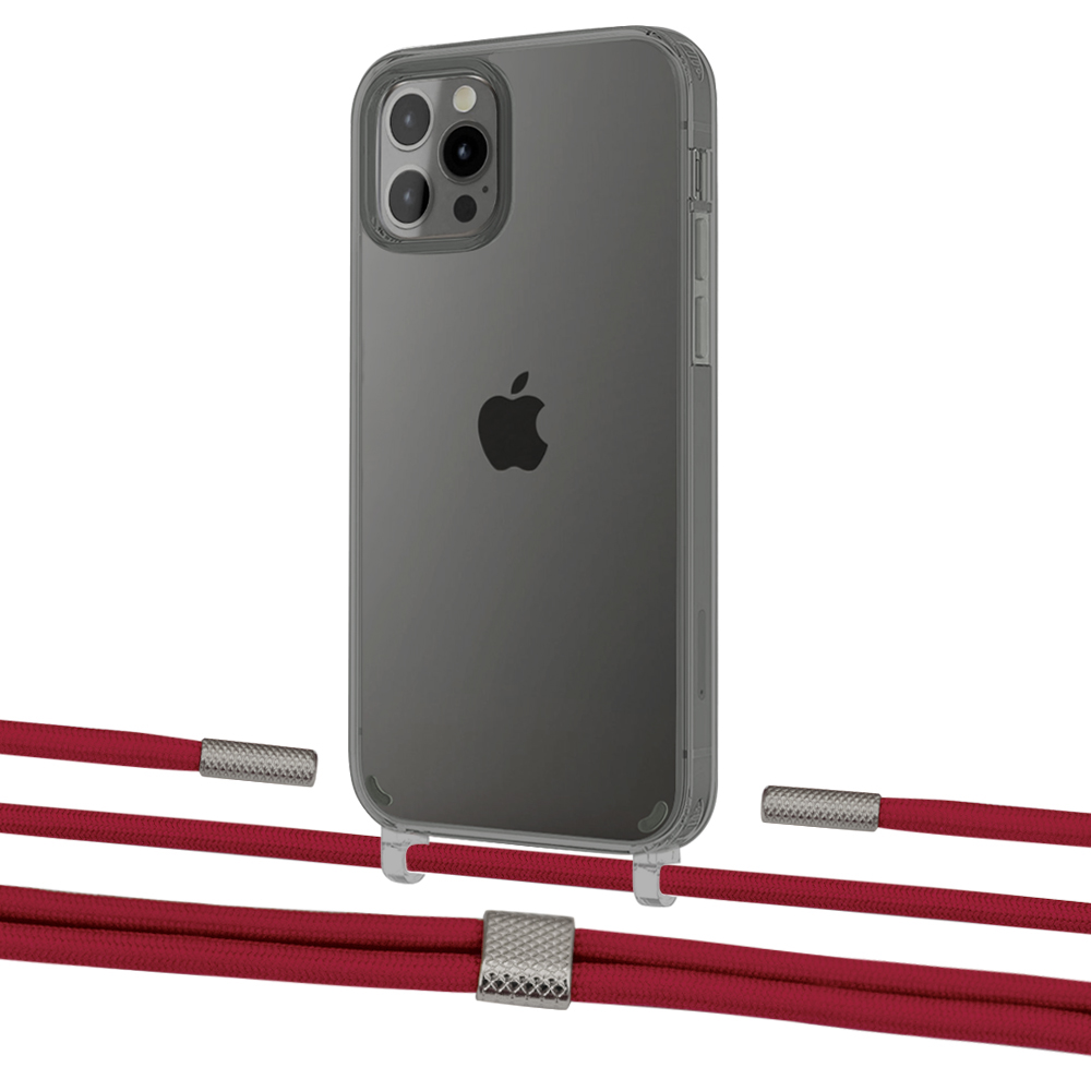 

Чехол Upex Crossbody Protection Case для iPhone 12 Pro Max Dark with Twine Red and Fausset Silver