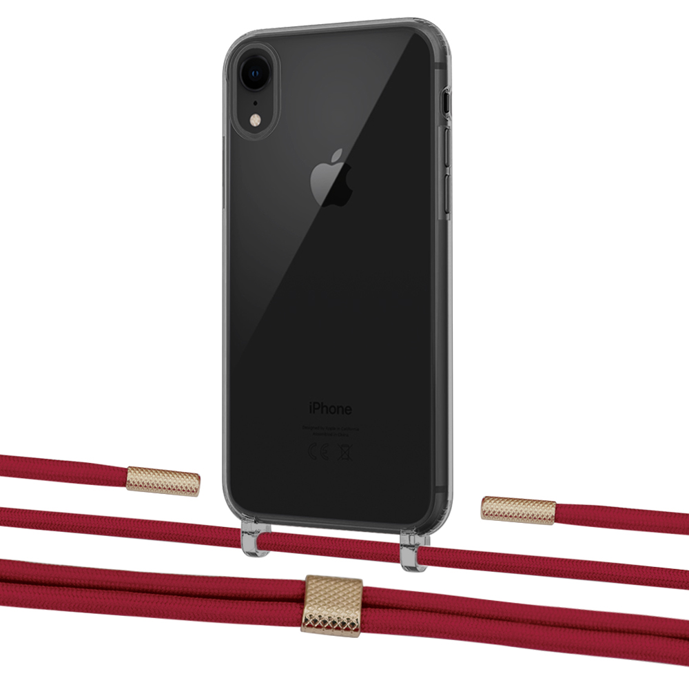 

Чехол Upex Crossbody Protection Case для iPhone XR Dark with Twine Red and Fausset Gold