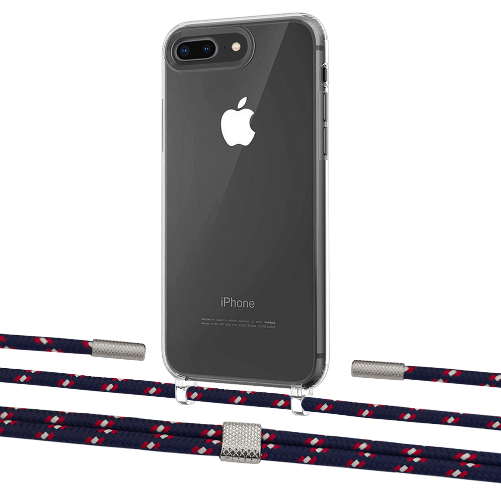 

Чехол Upex Crossbody Protection Case для iPhone 8 Plus | 7 Plus Crystal with Twine Blue Marine and Fausset Silver