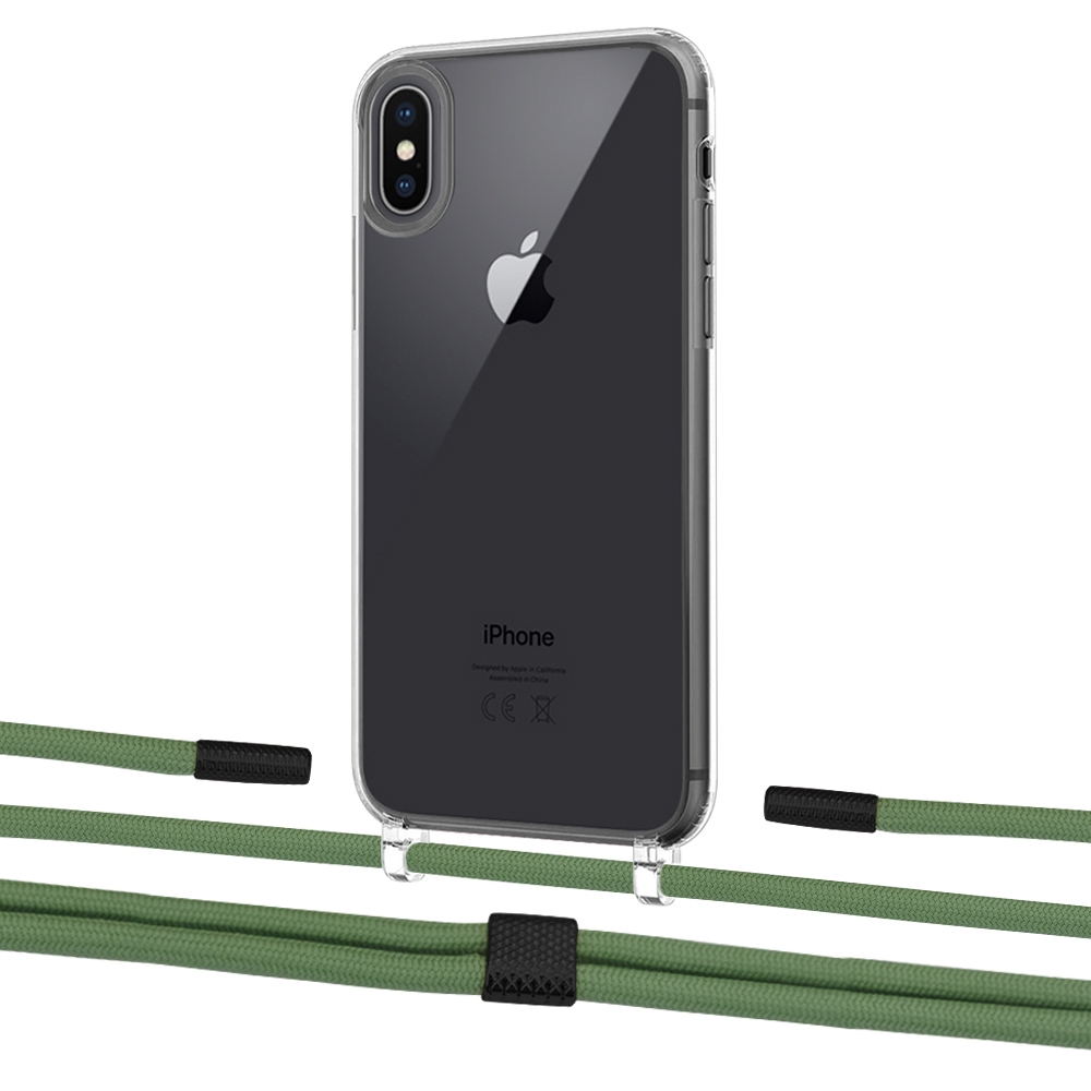 

Чехол Upex Crossbody Protection Case для iPhone XS Max Crystal with Twine Mint and Fausset Matte Black