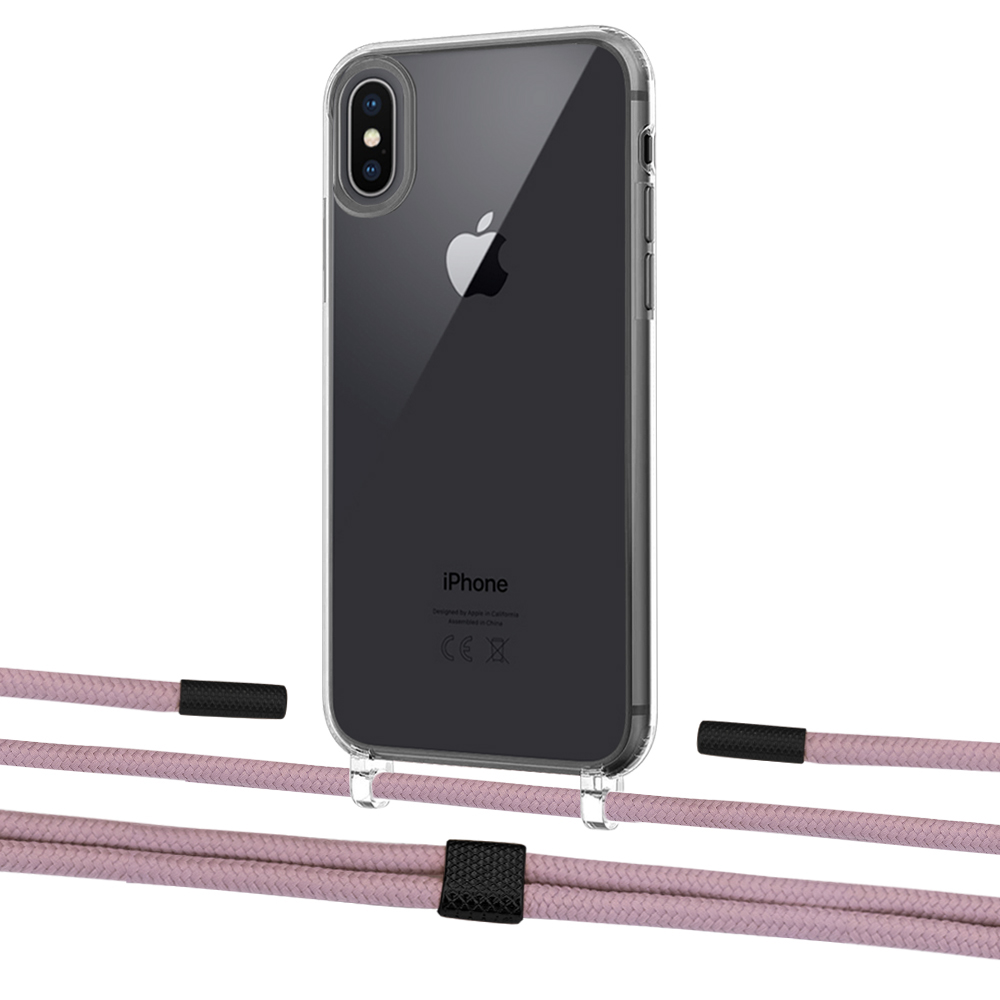

Чехол Upex Crossbody Protection Case для iPhone XS | X Crystal with Twine Rose Gold and Fausset Matte Black