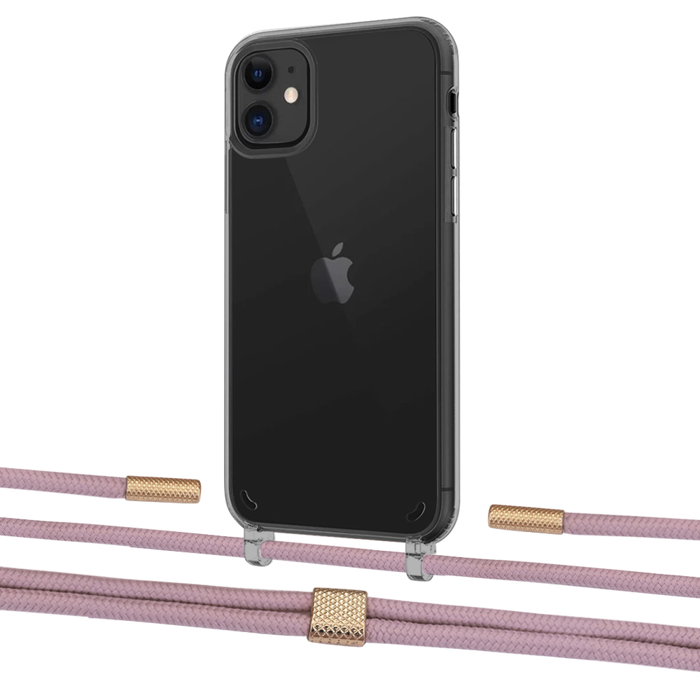 

Чехол Upex Crossbody Protection Case для iPhone 11 Dark with Twine Rose Gold and Fausset Gold