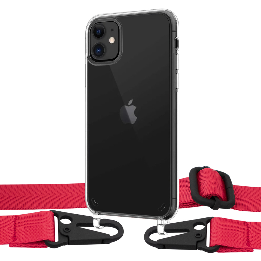 

Чехол Upex Crossbody Protection Case для iPhone 11 Crystal with Harness Red