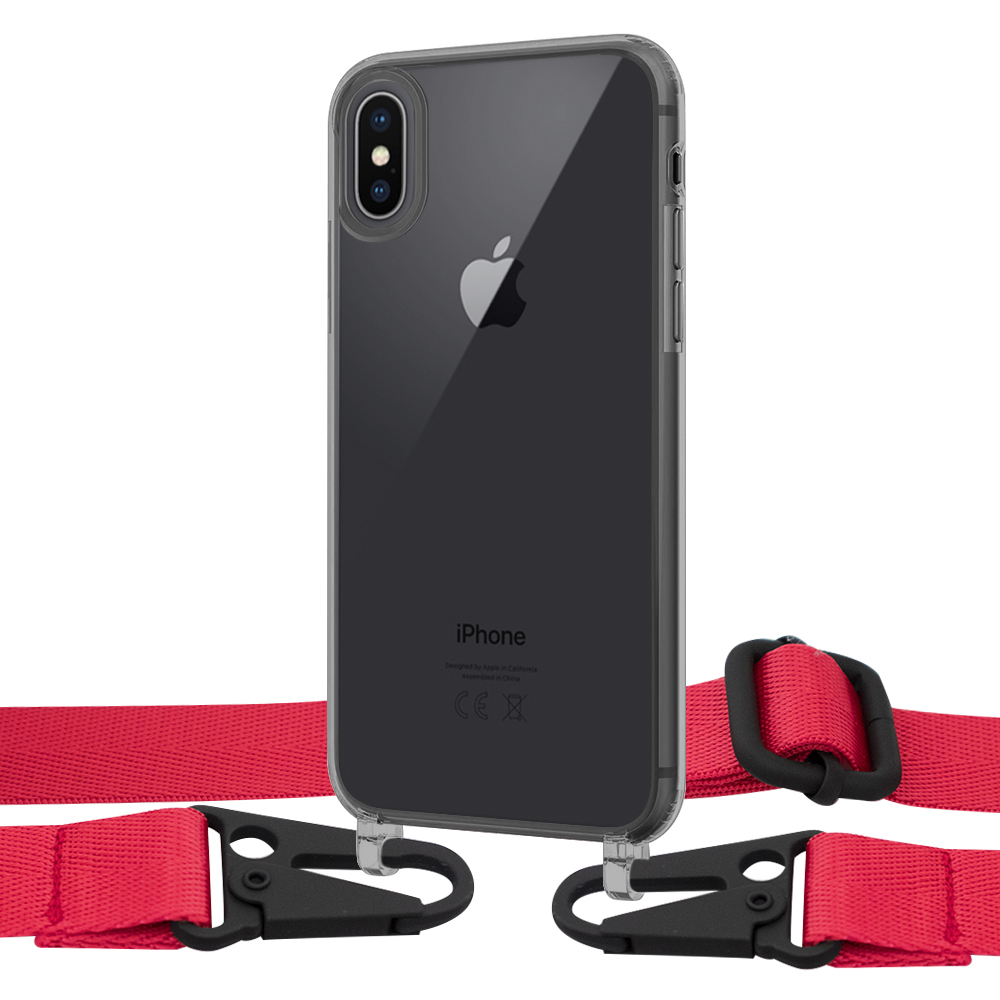 

Чехол Upex Crossbody Protection Case для iPhone XS | X Dark with Harness Red