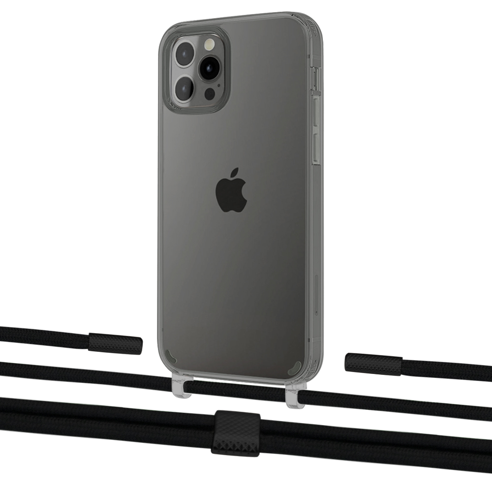 

Чехол Upex Crossbody Protection Case для iPhone 12 Pro Max Dark with Twine Black and Fausset Matte Black