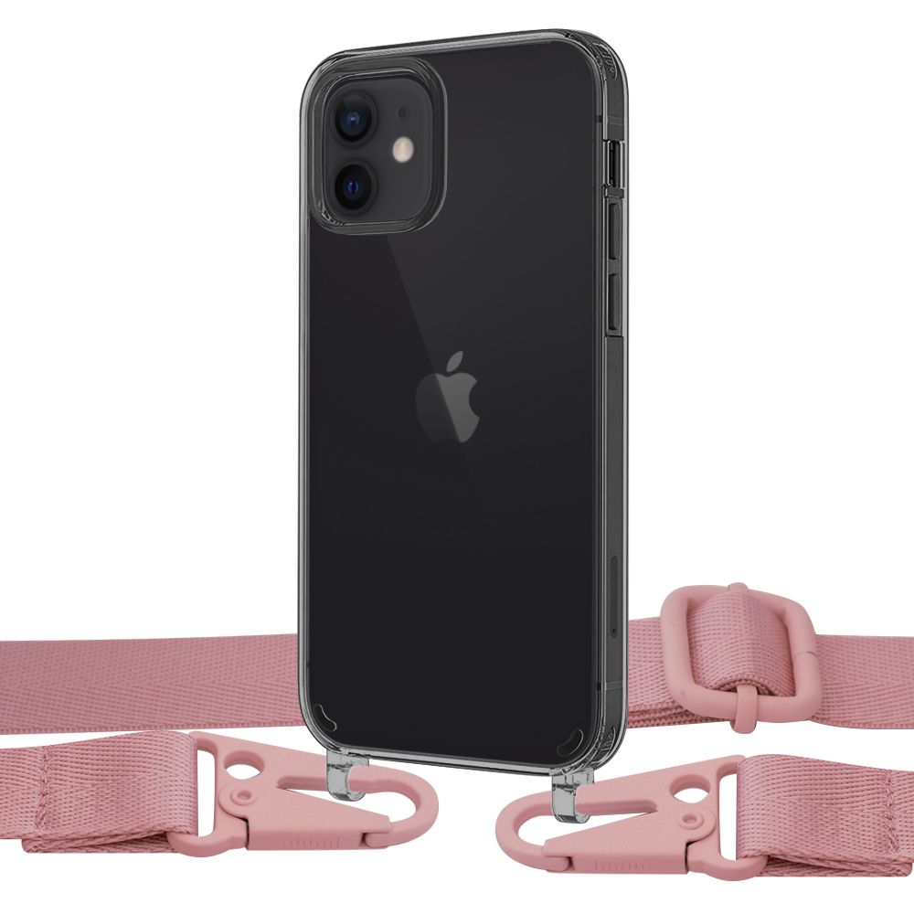 

Чехол Upex Crossbody Protection Case для iPhone 12 mini Dark with Harness Pink