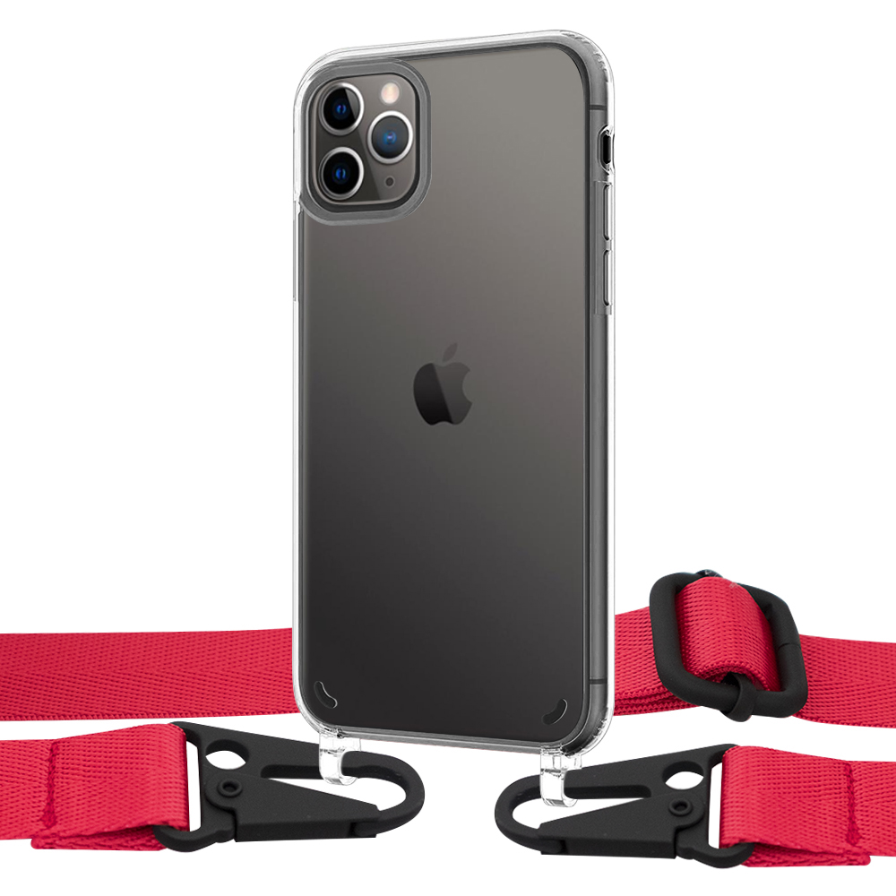 

Чехол Upex Crossbody Protection Case для iPhone 11 Pro Crystal with Harness Red