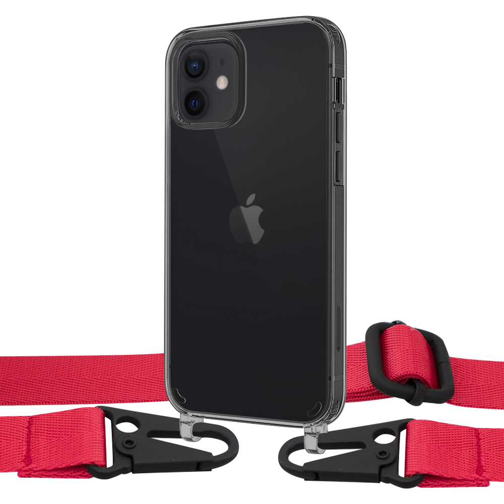

Чехол Upex Crossbody Protection Case для iPhone 12 mini Dark with Harness Red