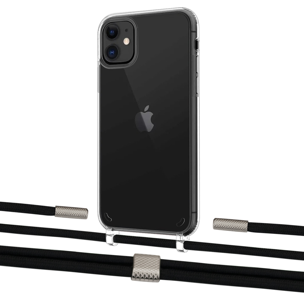 

Чехол Upex Crossbody Protection Case для iPhone 11 Crystal with Twine Black and Fausset Silver