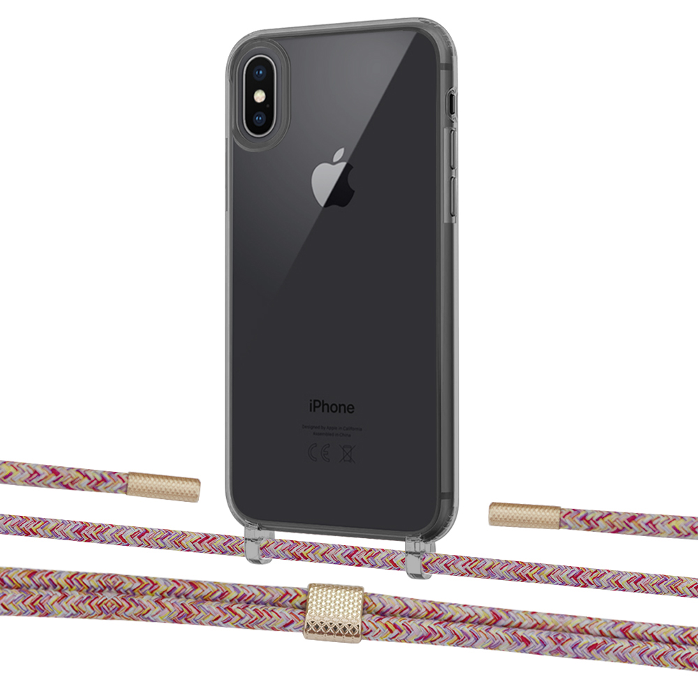 

Чехол Upex Crossbody Protection Case для iPhone XS Max Dark with Twine Mulberry and Fausset Gold