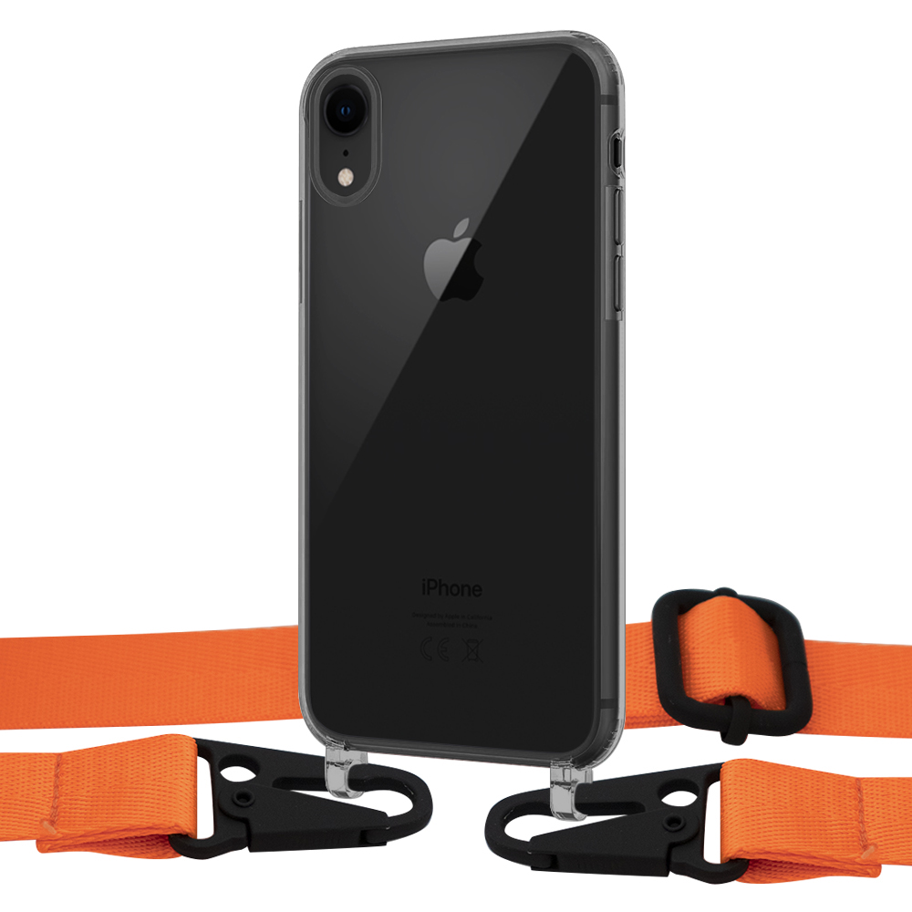

Чехол Upex Crossbody Protection Case для iPhone XR Dark with Harness Orange Flame