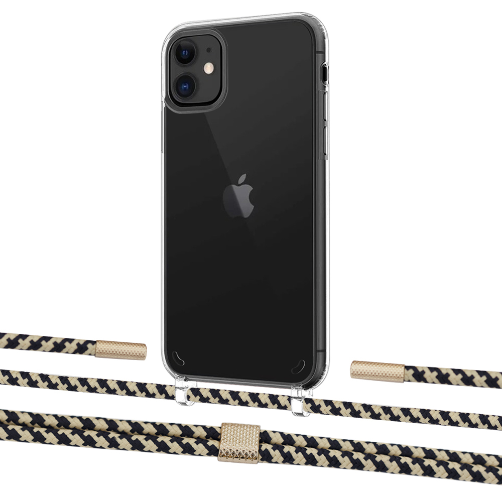 

Чехол Upex Crossbody Protection Case для iPhone 11 Crystal with Twine Copper and Fausset Gold
