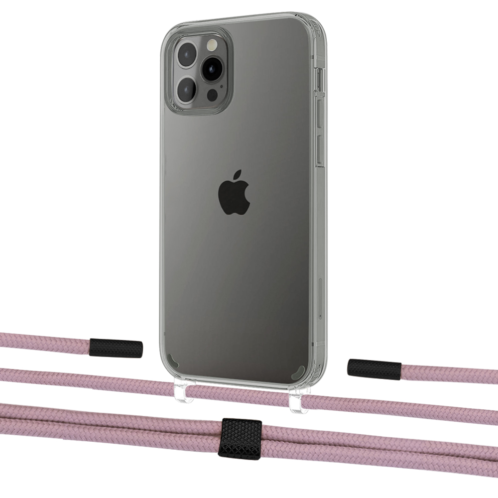 

Чехол Upex Crossbody Protection Case для iPhone 12 Pro Max Crystal with Twine Rose Gold and Fausset Matte Black