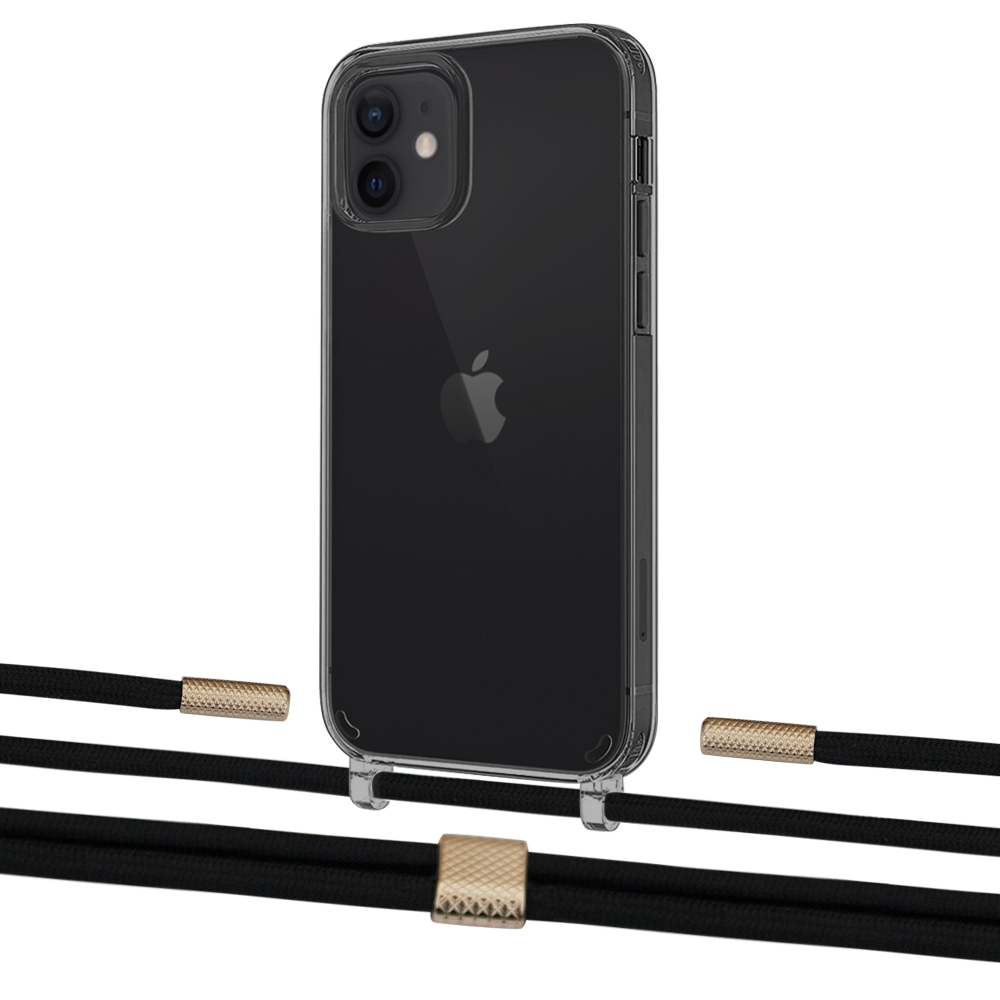 

Чехол Upex Crossbody Protection Case для iPhone 12 mini Dark with Twine Black and Fausset Gold
