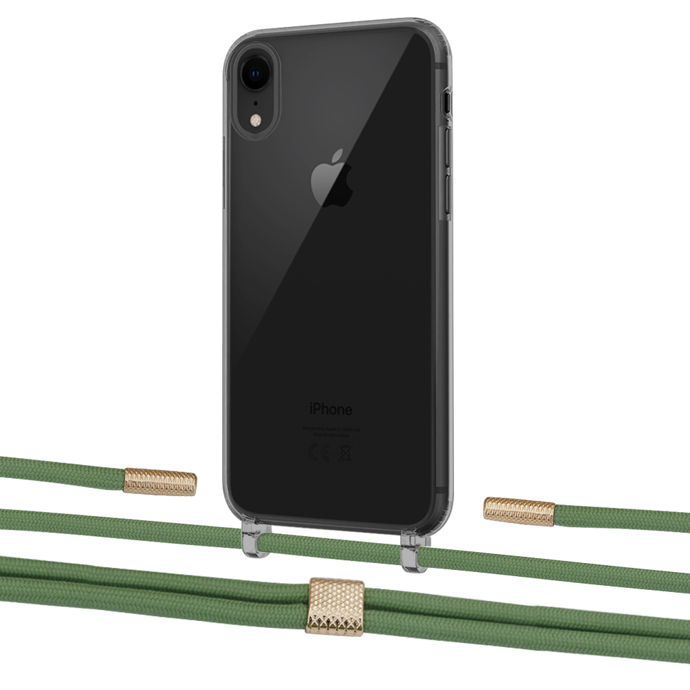 

Чехол Upex Crossbody Protection Case для iPhone XR Dark with Twine Mint and Fausset Gold