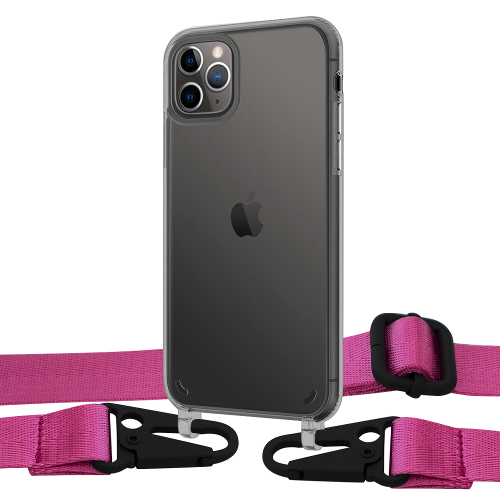 

Чехол Upex Crossbody Protection Case для iPhone 11 Pro Max Dark with Harness Magenta