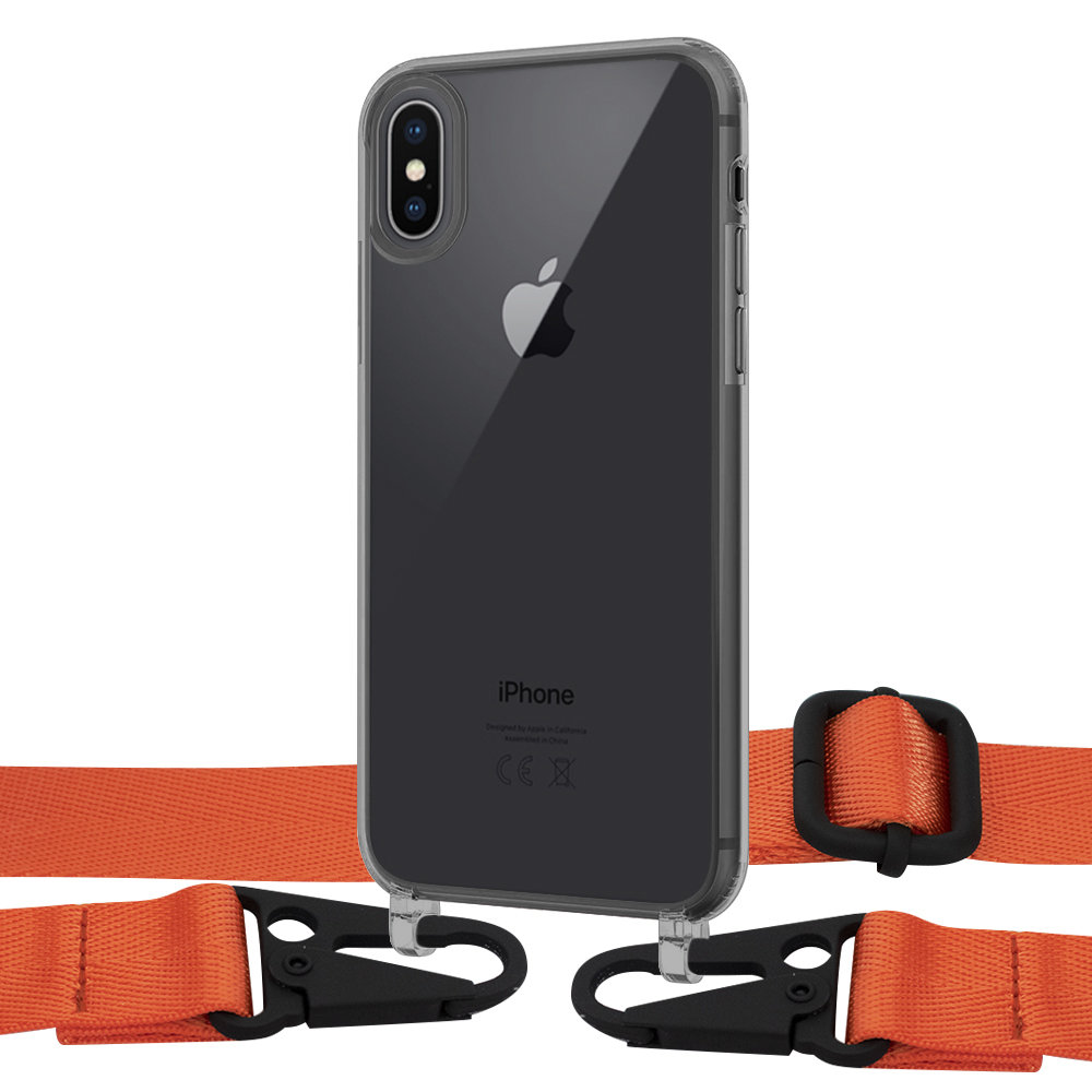 

Чехол Upex Crossbody Protection Case для iPhone XS Max Dark with Harness Kumquat