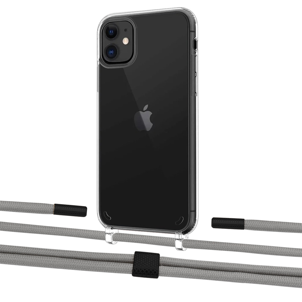 

Чехол Upex Crossbody Protection Case для iPhone 11 Crystal with Twine Gray and Fausset Matte Black