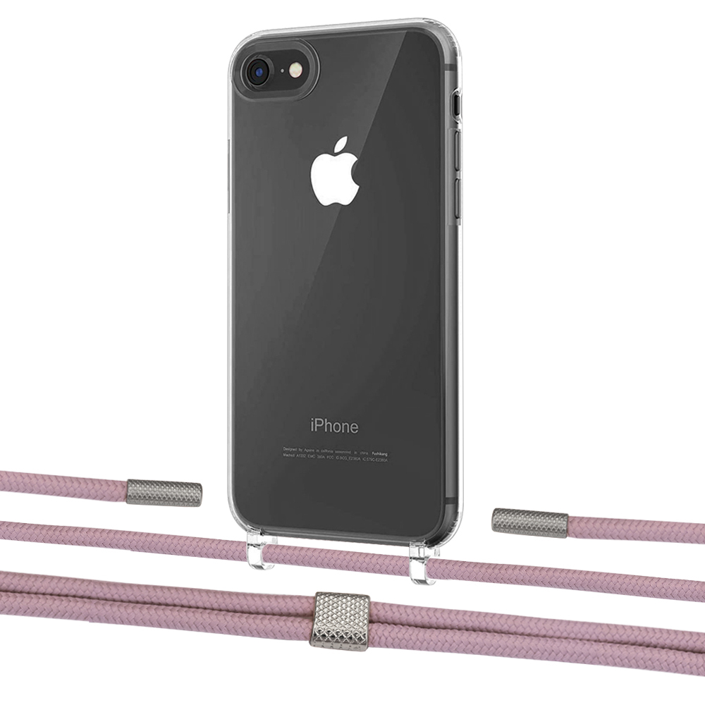 

Чехол Upex Crossbody Protection Case для iPhone SE 2020 | 8 | 7 Crystal with Twine Rose Gold and Fausset Silver