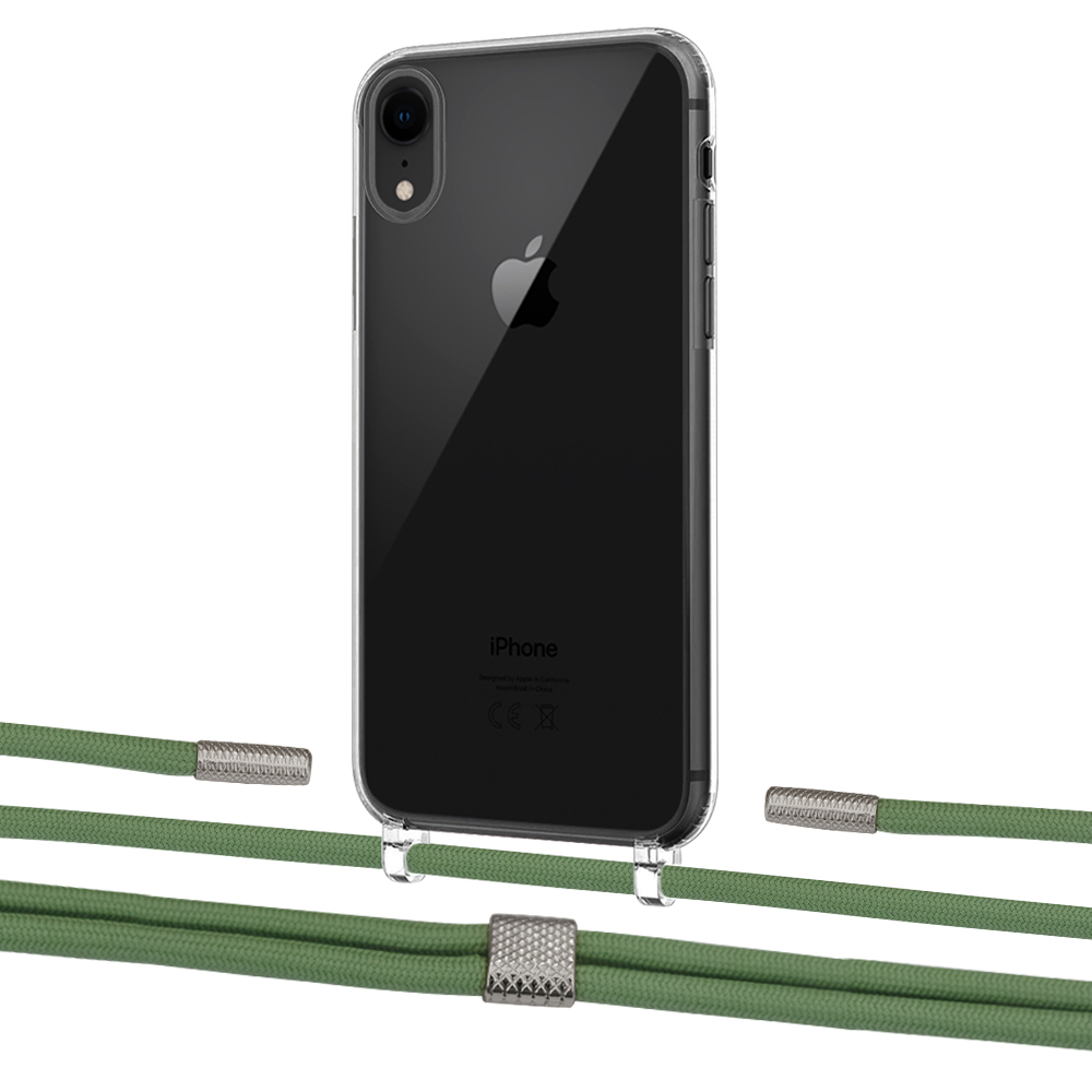 

Чехол Upex Crossbody Protection Case для iPhone XR Crystal with Twine Mint and Fausset Silver