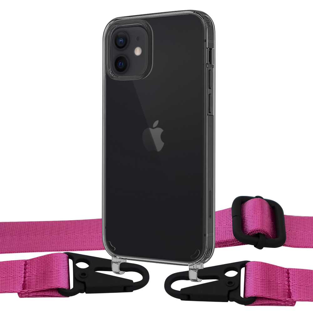 

Чехол Upex Crossbody Protection Case для iPhone 12 mini Dark with Harness Magenta