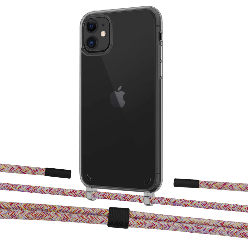 

Чехол Upex Crossbody Protection Case для iPhone 11 Dark with Twine Mulberry and Fausset Matte Black