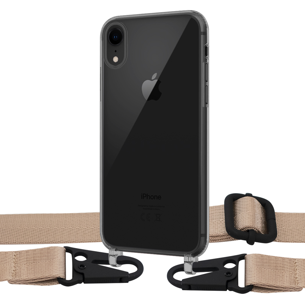 

Чехол Upex Crossbody Protection Case для iPhone XR Dark with Harness Champagne