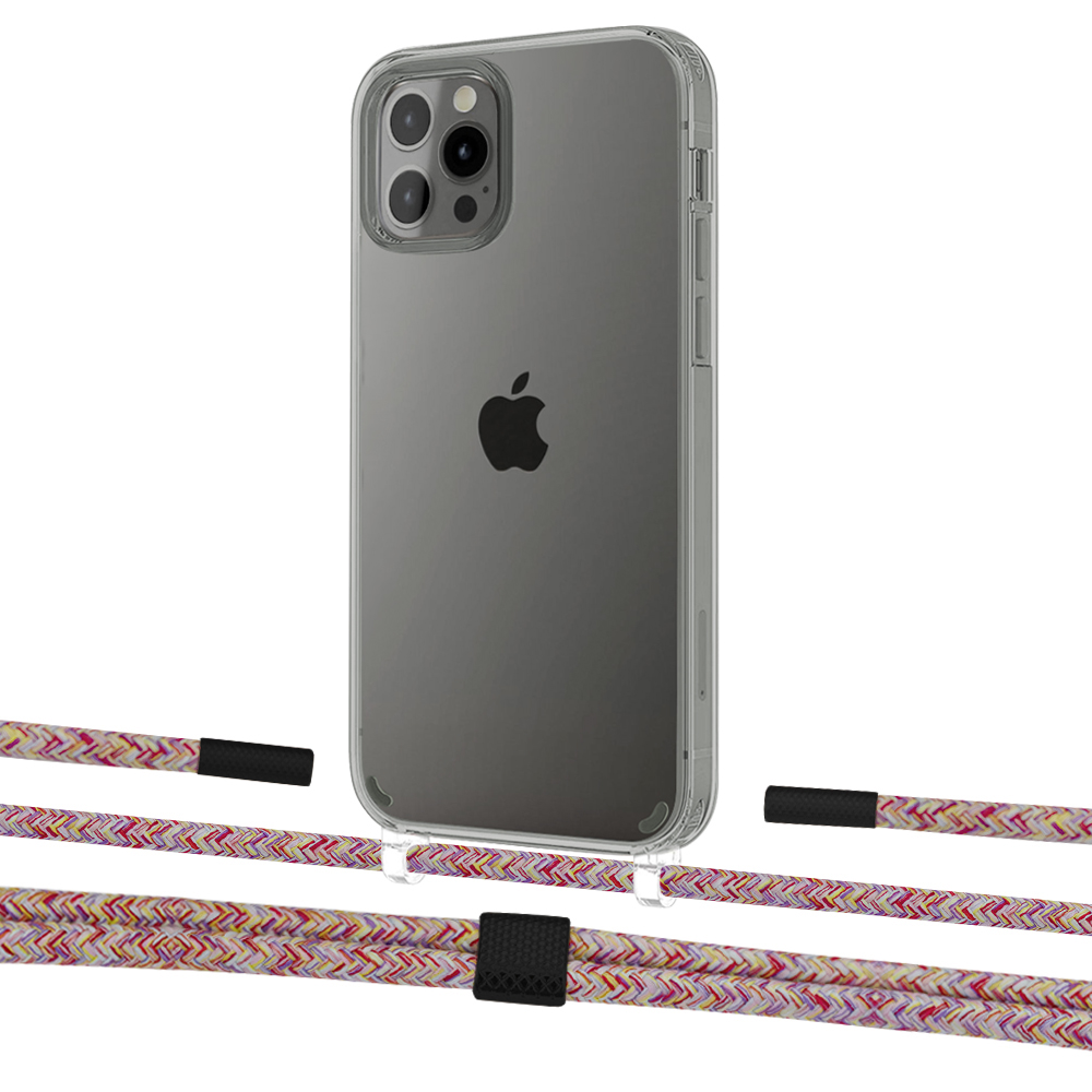 

Чехол Upex Crossbody Protection Case для iPhone 12 Pro Max Crystal with Twine Mulberry and Fausset Matte Black