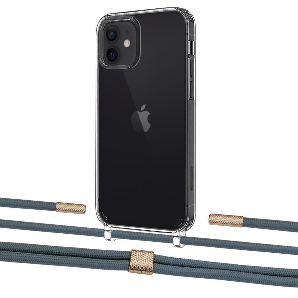 

Чехол Upex Crossbody Protection Case для iPhone 12 mini Crystal with Twine Cactus and Fausset Gold