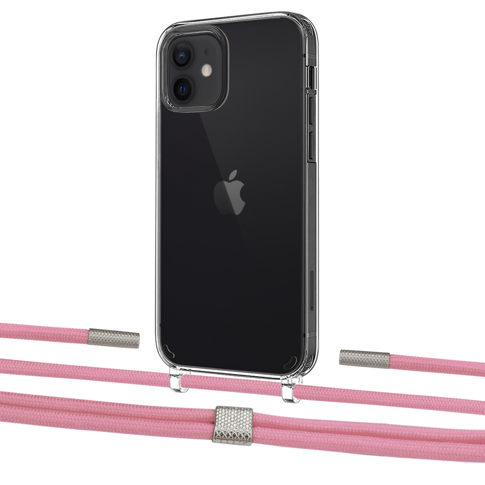 

Чехол Upex Crossbody Protection Case для iPhone 12 | 12 Pro Crystal with Twine Coral and Fausset Silver