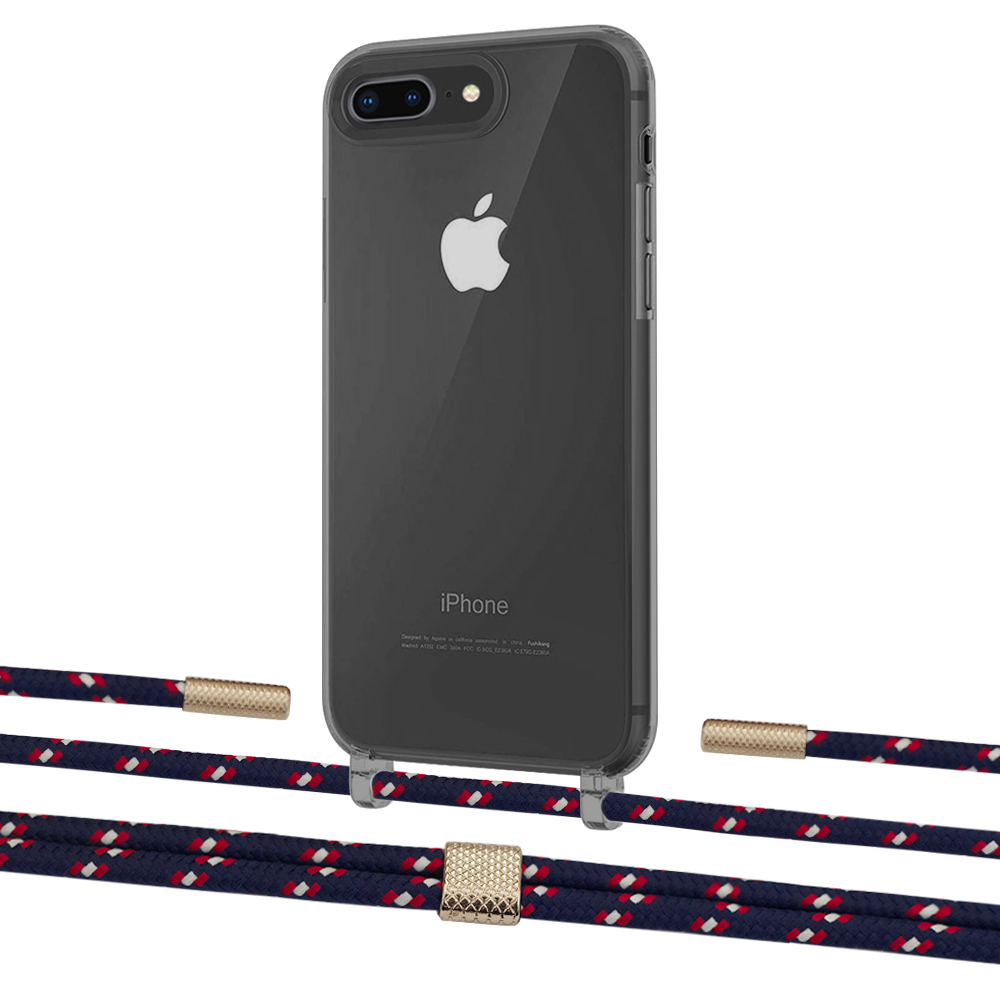 

Чехол Upex Crossbody Protection Case для iPhone 8 Plus | 7 Plus Dark with Twine Blue Marine and Fausset Gold