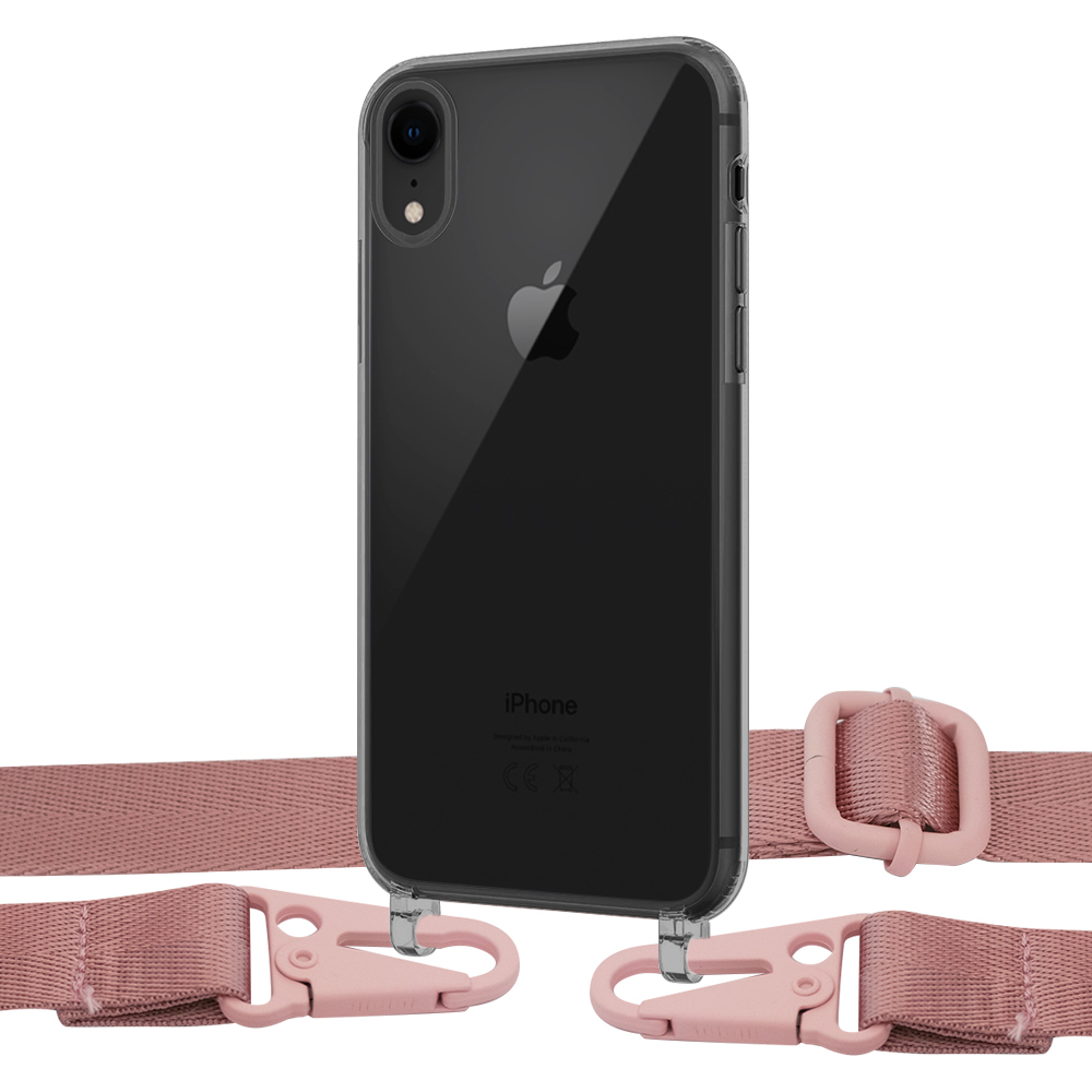 

Чехол Upex Crossbody Protection Case для iPhone XR Dark with Harness Rose Gold